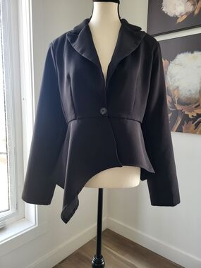 3/50$Black Asymmetrical Peplum Blazer